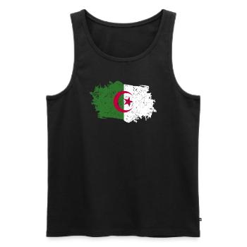 Algerien Flagge Grunge Algerien Fahne - Männer Premium Bio Tank Top - Schwarz - Vorne - Michal (187cm)