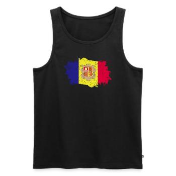 Andorra Flag Grunge Andorra Flag - Men's Premium Organic Tank Top - black - Front - AI Model Male 178 light (178cm)