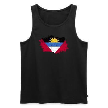 Drapeau d’Antigua-et-Barbuda - Débardeur bio Premium Homme - noir - Devant - Michal (187cm)