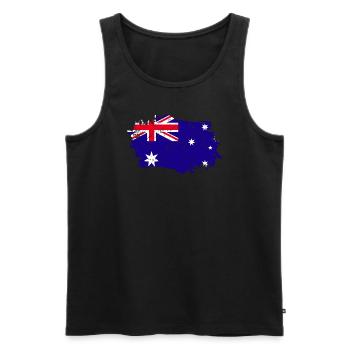 Drapeau de l’Australie Grunge Drapeau de l’Australie - Débardeur bio Premium Homme - noir - Devant - Michal (187cm)