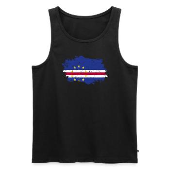 Cape Verde Flag Grunge Cape Verde Flag - Men's Premium Organic Tank Top - black - Front - AI Model Male 178 light (178cm)
