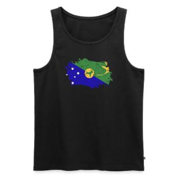 Drapeau de l’île Christmas - Débardeur bio Premium Homme - noir - Devant - AI Model Male 178 light (178cm)