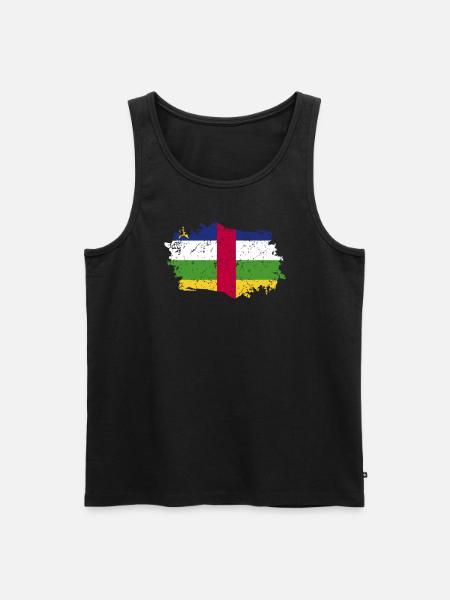 Central African Republic Flag - Men's Premium Organic Tank Top - black
