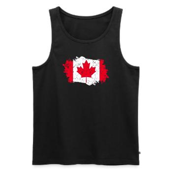 Drapeau du Canada Grunge Drapeau du Canada - Débardeur bio Premium Homme - noir - Devant - Michal (187cm)