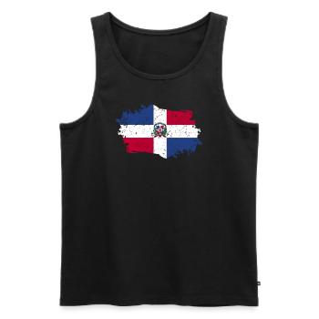 Dominican Republic Flag - Men's Premium Organic Tank Top - black - Front - Michal (187cm)