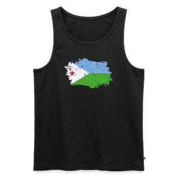 Djibouti Flag Grunge Djibouti Flag - Débardeur bio Premium Homme - noir - Devant - AI Model Male 178 light (178cm)
