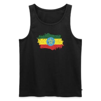Ethiopia Flag Grunge Ethiopia Flag - Men's Premium Organic Tank Top - black - Front - AI Model Male 178 light (178cm)