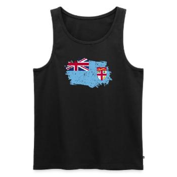 Fiji Flag Grunge Fiji Flag - Men's Premium Organic Tank Top - black - Front - AI Model Male 178 light (178cm)