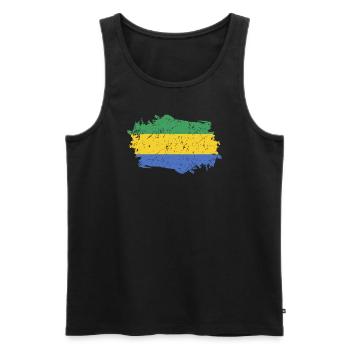 Gabon Flag Grunge Gabon Flag - Men's Premium Organic Tank Top - black - Front - AI Model Male 178 light (178cm)