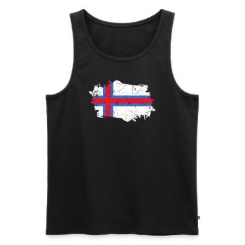 Faroe Islands Flag Grunge Faroe Islands Flag - Men's Premium Organic Tank Top - black - Front - AI Model Male 178 light (178cm)
