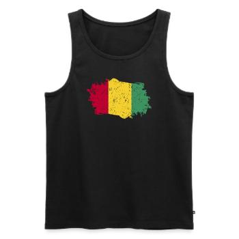 Drapeau de guinée Grunge Drapeau de Guinée - Débardeur bio Premium Homme - noir - Devant - Michal (187cm)