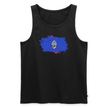 Guam Flagge Grunge Guam Fahne - Männer Premium Bio Tank Top - Schwarz - Vorne - AI Model Male 178 light (178cm)