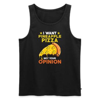 Je ne veux pas de pizza à l’ananas votre avis - Débardeur bio Premium Homme - noir - Devant - AI Model Male 178 light (178cm)