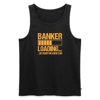Banker loading Bankcle Training - Men's Premium Organic Tank Top - black - Front - Michal (187cm)