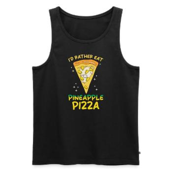 Je préfère manger une pizza à l’ananas - Débardeur bio Premium Homme - noir - Devant - AI Model Male 178 light (178cm)