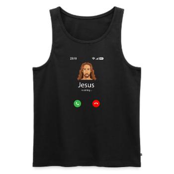 Jesus is calling - Männer Premium Bio Tank Top - Schwarz - Vorne - AI Model Male 178 light (178cm)
