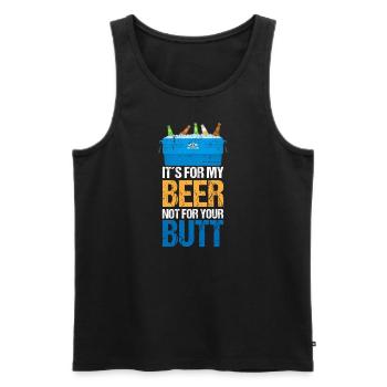 Bier Camping Spruch - Männer Premium Bio Tank Top - Schwarz - Vorne - AI Model Male 178 light (178cm)