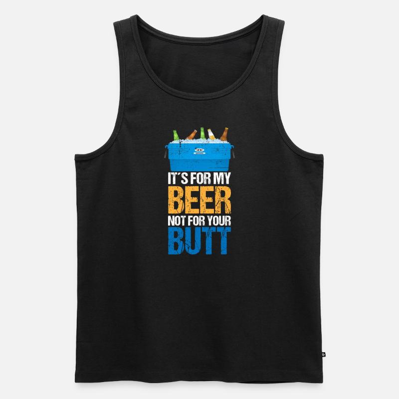 Bier Camping Spruch - Männer Premium Bio Tank Top - Schwarz