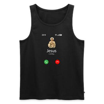 Jesus is calling - Männer Premium Bio Tank Top - Schwarz - Vorne - AI Model Male 178 light (178cm)