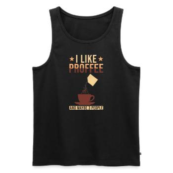 Proffee Spruch Protein Kaffee Lustig Proffee - Männer Premium Bio Tank Top - Schwarz - Vorne - Michal (187cm)