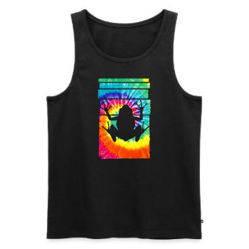Frog Hippie Tie Dye - Men's Premium Organic Tank Top - black - Front - AI Model Male 178 light (178cm)