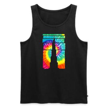 Dubaï Souvenir Burj Khalifa - Débardeur bio Premium Homme - noir - Devant - AI Model Male 178 light (178cm)