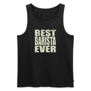 Meilleur barista jamais Barista Cadeau - Débardeur bio Premium Homme - noir - Devant - AI Model Male 178 light (178cm)