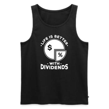 Dividend Shareholder Shares - Men's Premium Organic Tank Top - black - Front - AI Model Male 178 light (178cm)