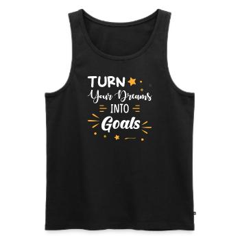 Motivation Success Dreams Goals Saying - Men's Premium Organic Tank Top - black - Front - AI Model Male 178 light (178cm)