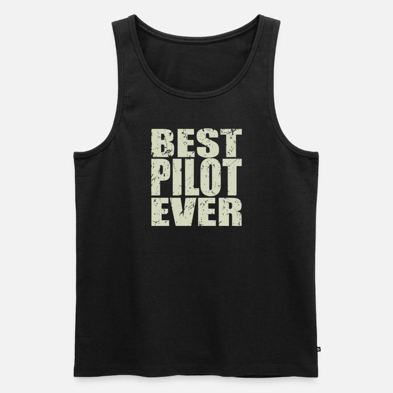 Best Pilot ever Pilot Geschenk - Männer Premium Bio Tank Top - Schwarz