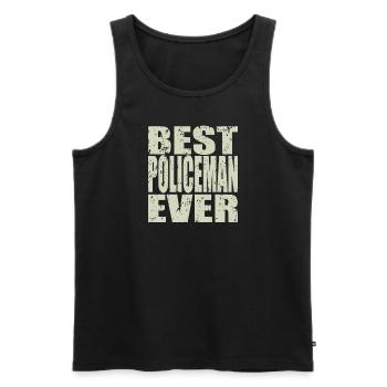 Best Policeman ever Policeman Gift - Men's Premium Organic Tank Top - black - Front - Michal (187cm)