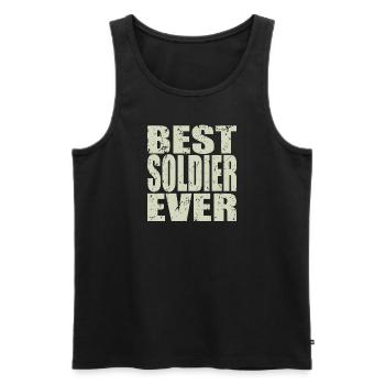 Best Soldier ever Soldier Gift - Men's Premium Organic Tank Top - black - Front - Michal (187cm)