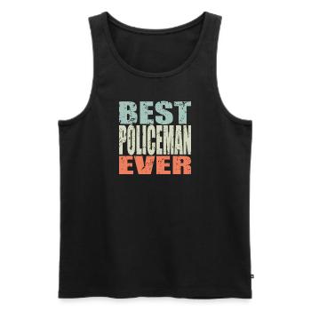 Best Policeman ever Policeman Gift - Men's Premium Organic Tank Top - black - Front - Michal (187cm)