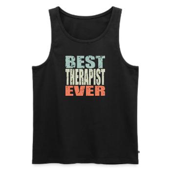 Best Therapist ever Therapist Gift - Men's Premium Organic Tank Top - black - Front - AI Model Male 178 light (178cm)