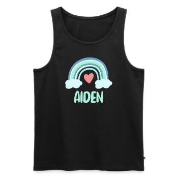 Aiden Name Rainbow Baby - Men's Premium Organic Tank Top - black - Front - AI Model Male 178 light (178cm)