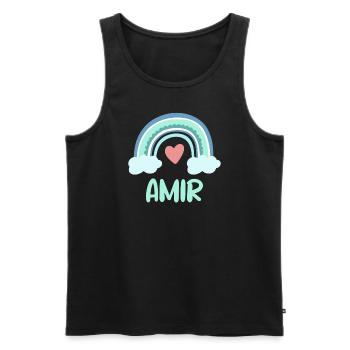 Amir Name Rainbow Baby - Men's Premium Organic Tank Top - black - Front - Michal (187cm)