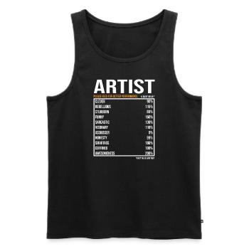 Artistes du jour Drôle d’artiste - Débardeur bio Premium Homme - noir - Devant - Michal (187cm)
