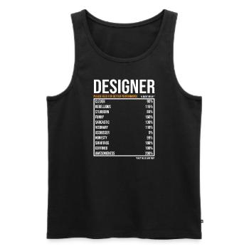 Designer tageswerte Lustiger Designer - Männer Premium Bio Tank Top - Schwarz - Vorne - AI Model Male 178 light (178cm)