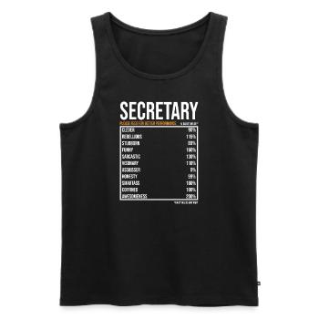 Secrétaire Daily Drôle Secrétaire - Débardeur bio Premium Homme - noir - Devant - AI Model Male 178 light (178cm)