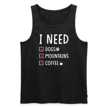 hunde Berge Kaffee - Männer Premium Bio Tank Top - Schwarz - Vorne - Michal (187cm)