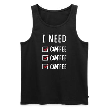 Coffee Coffee Coffee - Men's Premium Organic Tank Top - black - Front - AI Model Male 178 light (178cm)