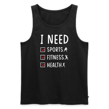 Sport Fitness Santé - Débardeur bio Premium Homme - noir - Devant - Michal (187cm)