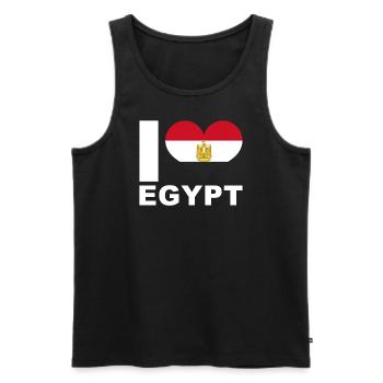 J’aime l’Egypte drapeau du cœur Egypte - Débardeur bio Premium Homme - noir - Devant - AI Model Male 178 light (178cm)