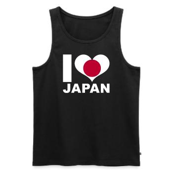 J’adore le drapeau du cœur du Japon - Débardeur bio Premium Homme - noir - Devant - Michal (187cm)