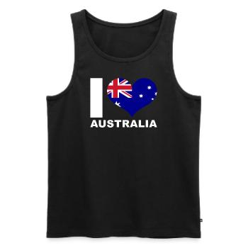 J’aime l’Australie drapeau du cœur Australie - Débardeur bio Premium Homme - noir - Devant - Michal (187cm)