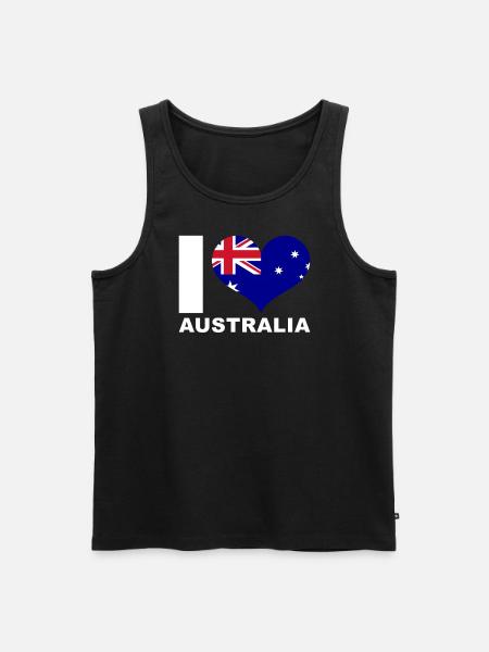 Ich liebe Australien Herz Flagge Australien - Männer Premium Bio Tank Top - Schwarz