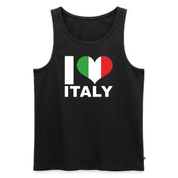 J’aime l’Italie drapeau du cœur Italie - Débardeur bio Premium Homme - noir - Devant - Michal (187cm)