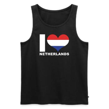 I love Netherlands heart flag Netherlands - Men's Premium Organic Tank Top - black - Front - Michal (187cm)