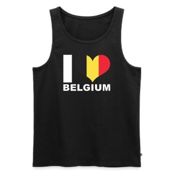 I love Belgium heart flag Belgium - Men's Premium Organic Tank Top - black - Front - Michal (187cm)