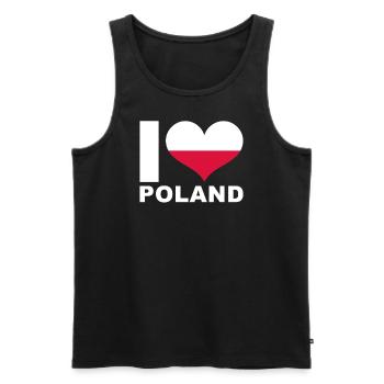 J’aime la Pologne drapeau du cœur Pologne - Débardeur bio Premium Homme - noir - Devant - Michal (187cm)